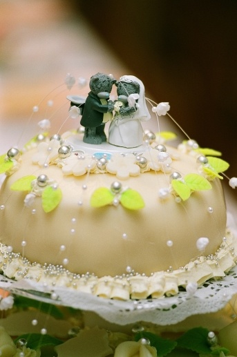Detail svatebního dortu